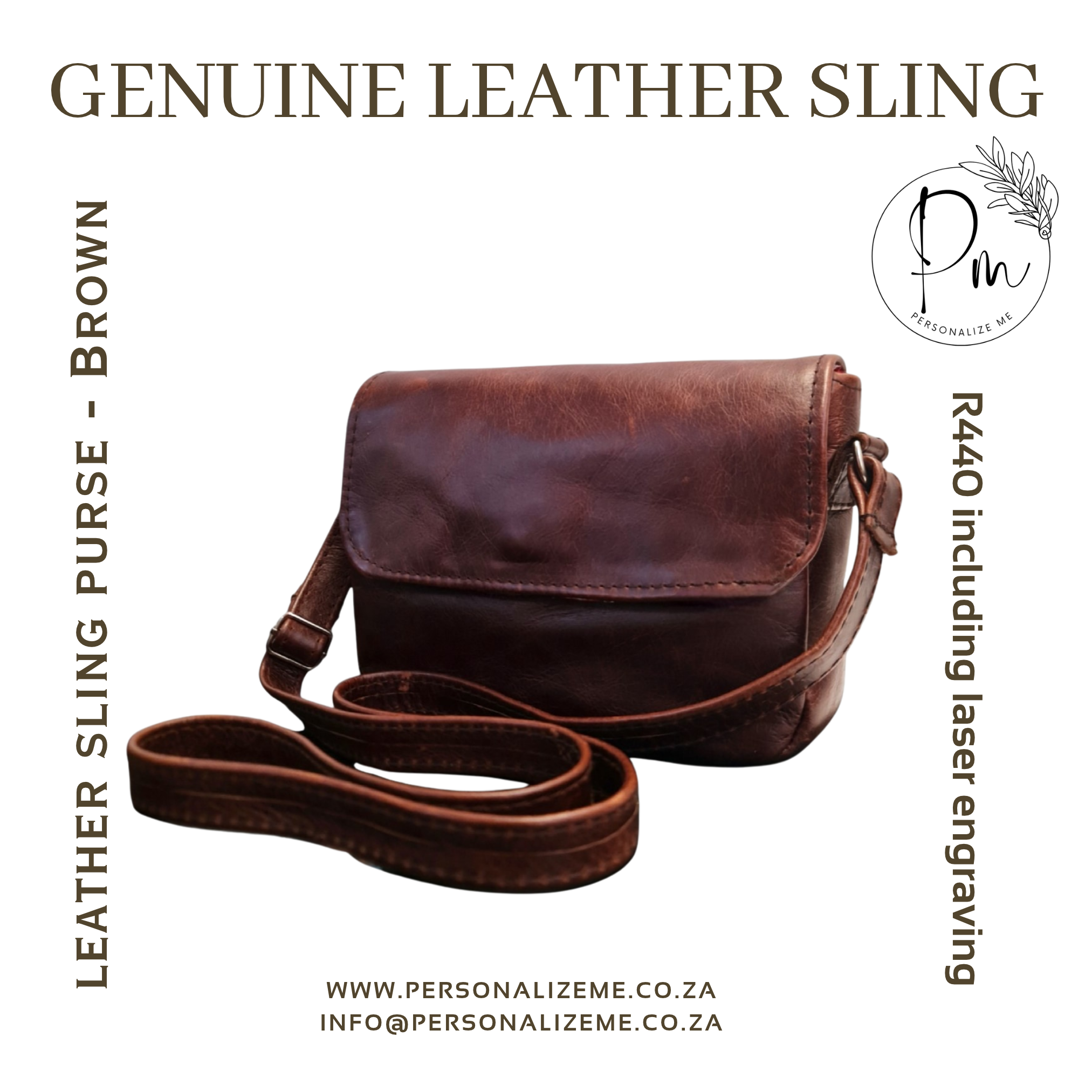 Leather sling - brown